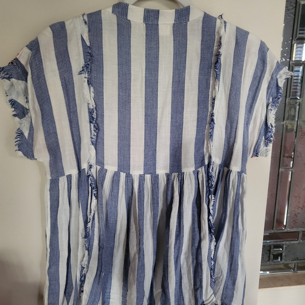 Stripped baby doll blouse - Picture 2 of 2